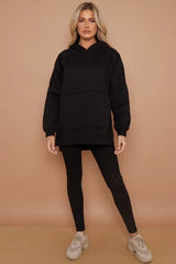Oversized Split Side Hoodie & Leggings Set – Women’s Cozy Tracksuit Co-Ord