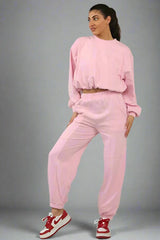 Acid Wash Sweat & Bubble Hem Jogger Set – Women’s Co-Ord Tracksuit