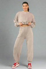 Acid Wash Sweat & Bubble Hem Jogger Set – Women’s Co-Ord Tracksuit