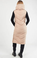 Long Padded Hooded Vest Jacket – Women’s Sleeveless Puffer Coat