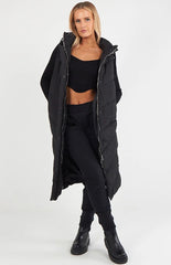 Long Padded Hooded Vest Jacket – Women’s Sleeveless Puffer Coat