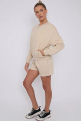 Bomber Style Zip Top & Shorts Set – Women’s Casual Co-Ord Outfit