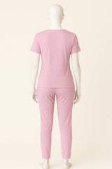 Women’s Pink Double Strap Summer Tracksuit Set – Lightweight Activewear & Loungewear