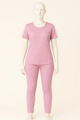Women’s Pink Double Strap Summer Tracksuit Set – Lightweight Activewear & Loungewear