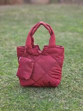 Large Quilted Padded Tote Bag – Women’s Shoulder Pillow Handbag (Grey)