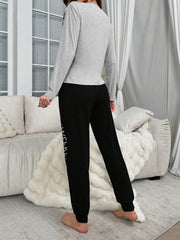 Comfy Letter Print Pajama Set – Women’s Soft Loungewear Co-Ord Set