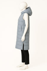 Women's Longline Hooded Sleeveless Puffer Jacket
