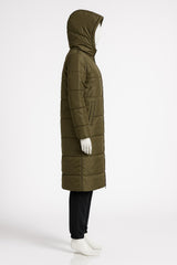 Women's Longline Quilted Hooded Coat