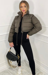 Padded Crop Puffer Jacket – Women’s Short Winter Coat