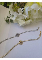 Stone Flower Charm Bracelet