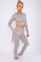 Loopback Fitted Cargo Set – Women’s Casual Co-Ord Tracksuit