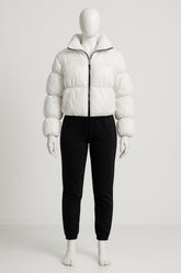 Ruched Long Sleeve Puffer Jacket