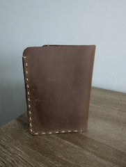 Handmade Genuine Leather Wallet – Slim Bifold Card Holder (Design 02)