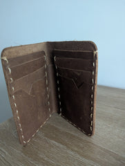 Handmade Genuine Leather Wallet – Slim Bifold Card Holder (Design 02)