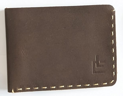 Handmade Genuine Leather Wallet – Slim Bifold Card Holder (Design 01)