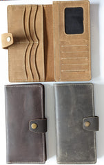 Leather Long Wallet – Slim Bifold Card Holder (Design 03)