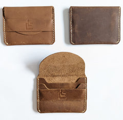 Leather Card Holder – Slim Minimalist Wallet (Design 02)