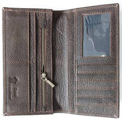 Leather Long Wallet – Slim Bifold Card Holder (Design 02)