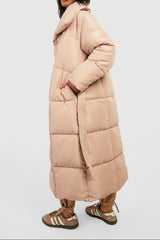 Belted Duvet Puffer Jacket – Women’s Warm Winter Coat