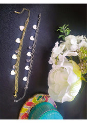White Heart Charm Bracelet