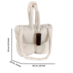 Large Quilted Square Bag with Handle – Queenie Zipper Tote Bag