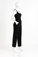 Teen Girls' Slim Fit Knitted Tank Top & Jogger Pants 2-Piece Set – Casual Loungewear Outfit