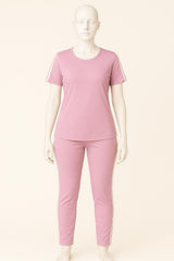 Women’s Pink Double Strap Summer Tracksuit Set – Lightweight Activewear & Loungewear