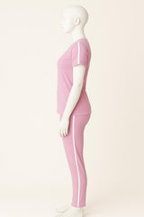 Women’s Pink Double Strap Summer Tracksuit Set – Lightweight Activewear & Loungewear