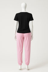 Women's Comfy Letter Print Pyjama Set – Soft Loungewear Sleepwear