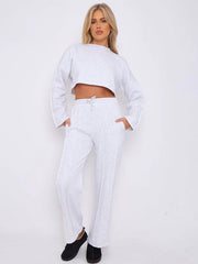 Seam Detail Joggers & Cropped Sweat Set – Women’s Co-Ord Tracksuit