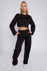 Seam Detail Joggers & Cropped Sweat Set – Women’s Co-Ord Tracksuit