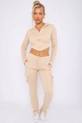 Loopback Fitted Cargo Set – Women’s Casual Co-Ord Tracksuit