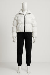 Ruched Long Sleeve Puffer Jacket