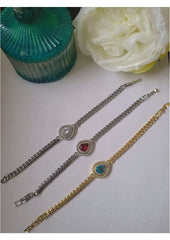 Teardrop Crystal Chain Bracelet