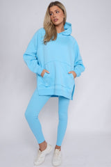 Oversized Split Side Hoodie & Leggings Set – Women’s Cozy Tracksuit Co-Ord